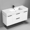 Modern Bathroom Vanity, Wall Mounted, 48